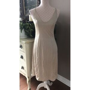 VTG Vassarette Beige Underneath It All Nylon Full Slip Dress EUC USA Women 32 F